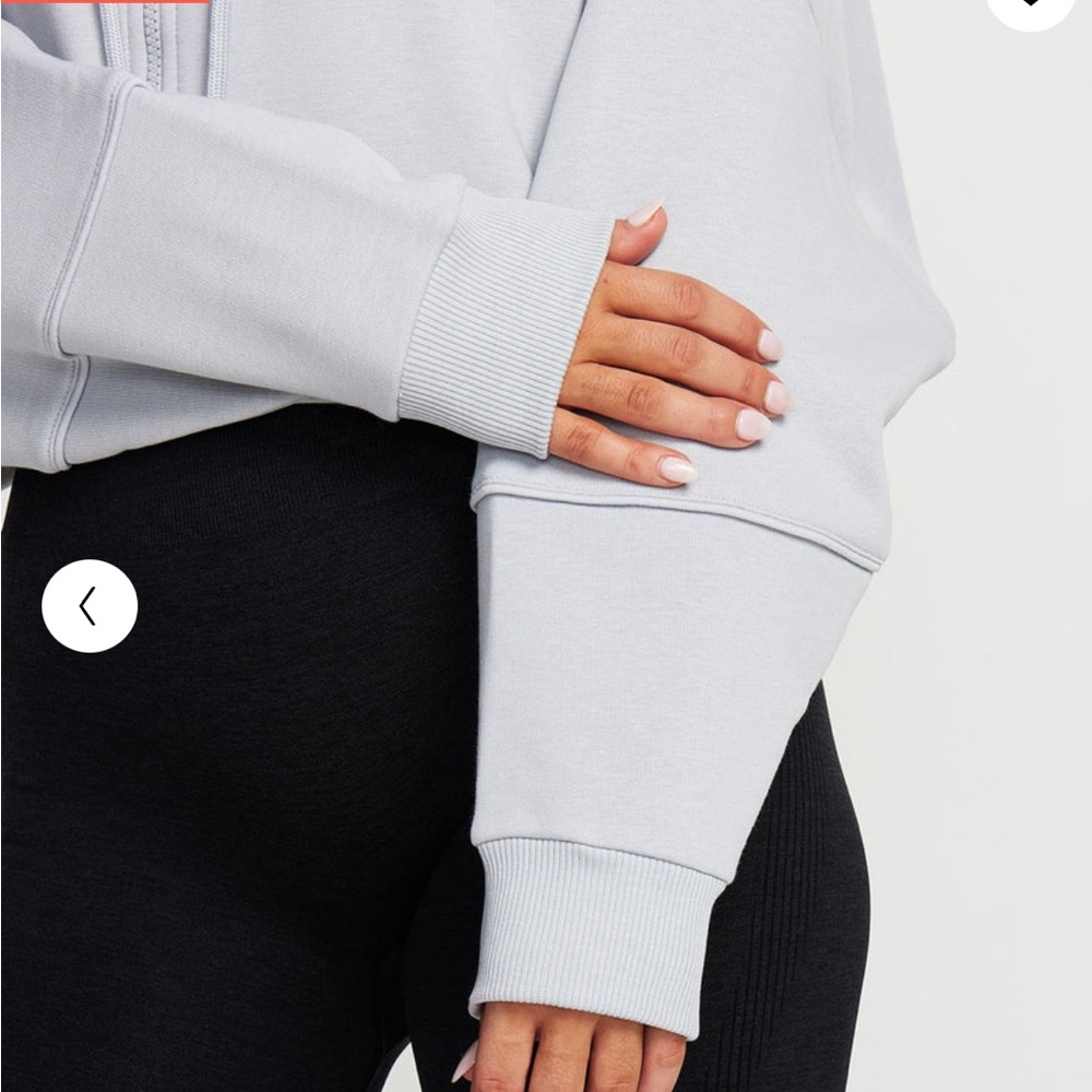 NWT Oner Active CLASSIC CROP ZIP HOODIE Grey S - Picture 5 of 9